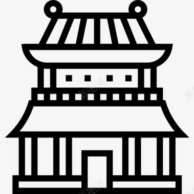 建筑中国符号3直线图标图标