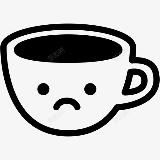 悲伤一杯咖啡表情图标svg_新图网 https://ixintu.com 一杯咖啡 咖啡表情线 悲伤 情绪 感觉 表情