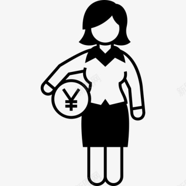 女日元经理行政商业图标图标