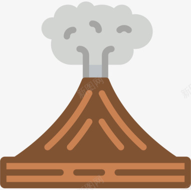 火山自然灾害11平坦图标图标