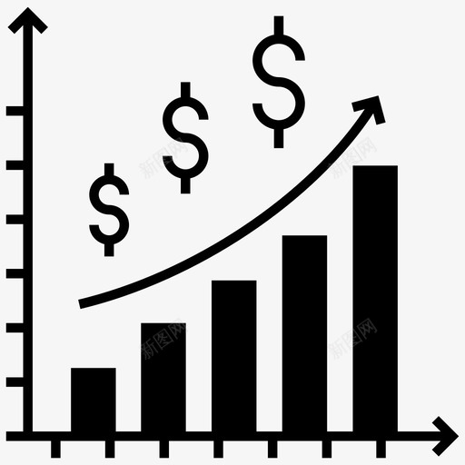 商业成功财务筹集资金增长图标svg_新图网 https://ixintu.com 商业成功 财务和税收字形图标 财务筹集 资金增长 资金增长图表 资金筹集