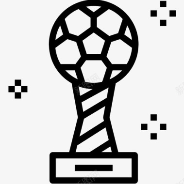奖杯足球15直线型图标图标
