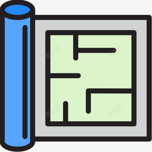 平面图77号施工图线形颜色图标svg_新图网 https://ixintu.com 77号施工图 平面图 线形颜色