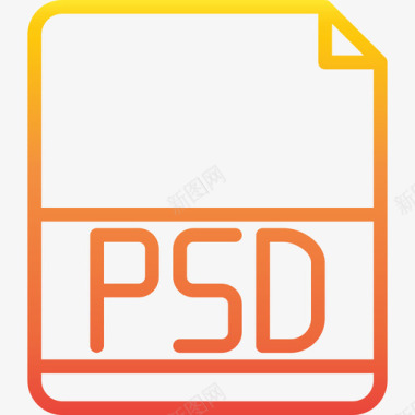 Psd文件扩展名渐变图标图标