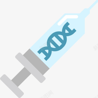 注射器遗传学扁平图标图标
