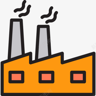 工厂工业8线颜色图标图标