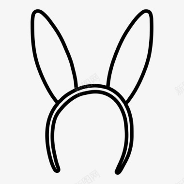 兔子耳朵派对图标图标