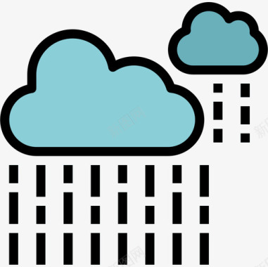 雨天气148线性颜色图标图标