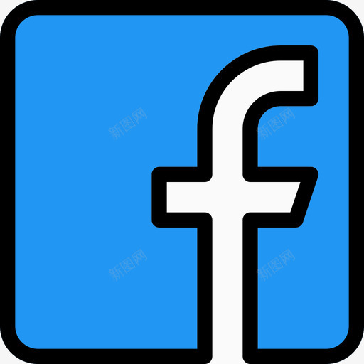 Facebook社交媒体图标3线性颜色svg_新图网 https://ixintu.com Facebook 社交媒体图标3 线性颜色
