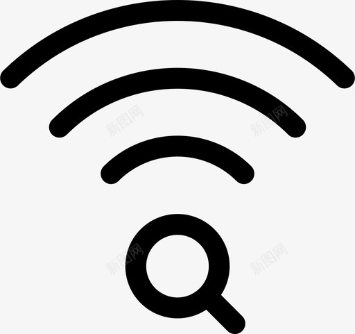 连接查找搜索图标svg_新图网 https://ixintu.com wifi 搜索 查找 波形 连接