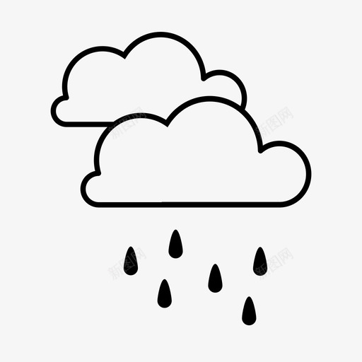 云雨自然图标svg_新图网 https://ixintu.com 云 自然 雨
