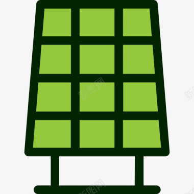 太阳能电池板生态95线性颜色图标图标