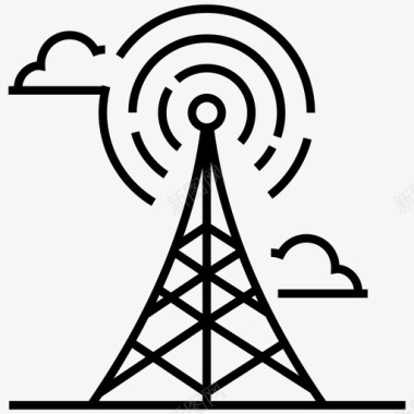 广播塔通信塔无线电发射机图标图标