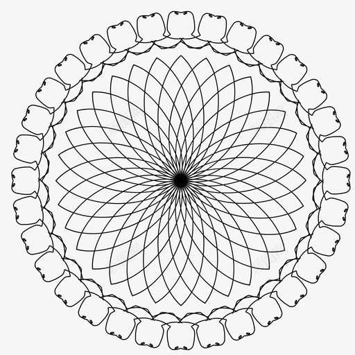 花抽象曼陀罗图标svg_新图网 https://ixintu.com 抽象 抽象创作3 曼陀罗 花 装饰 轮廓