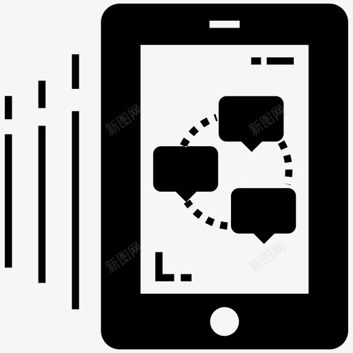 小组讨论聊天短信图标svg_新图网 https://ixintu.com 小组讨论 数字经济字形图标 短信 社交网络 聊天