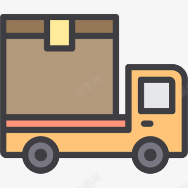 送货车购物108线性颜色图标图标