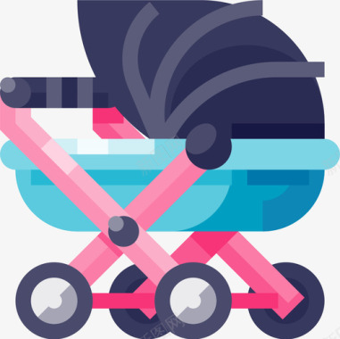 婴儿车平板车图标图标