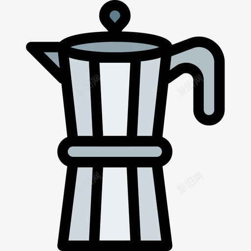 咖啡机厨房46线性颜色图标svg_新图网 https://ixintu.com 厨房46 咖啡机 线性颜色