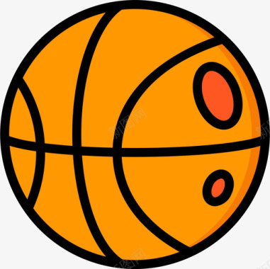 篮球运动和游戏6线性颜色图标图标