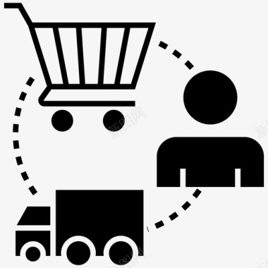 购物送货快速送货上门送货图标图标