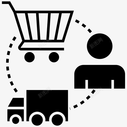 购物送货快速送货上门送货图标svg_新图网 https://ixintu.com 上门送货 快速送货 数字经济字形图标 货运 购物送货