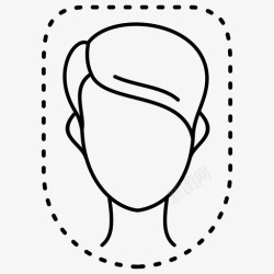 女性脸型长圆形脸长方形脸脸型图标高清图片