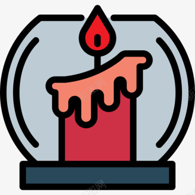 蜡烛38号餐厅线性颜色图标图标
