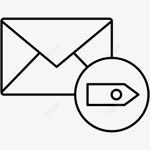 标记电子邮件信封标记消息图标svg_新图网 https://ixintu.com 信封 基本ui大纲图标 标记消息 标记电子邮件