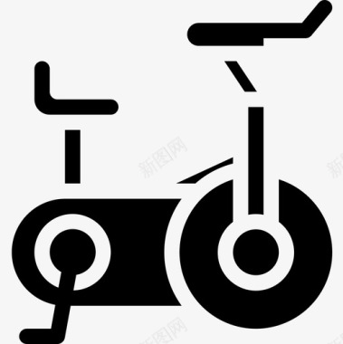 固定自行车酒店125实心图标图标