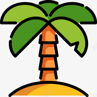 棕榈沙漠7线形颜色图标图标