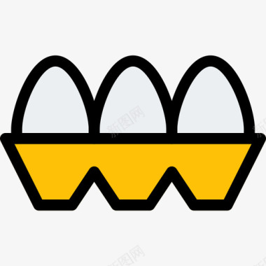 鸡蛋食物90线形颜色图标图标