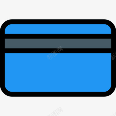 信用卡货币34线颜色图标图标