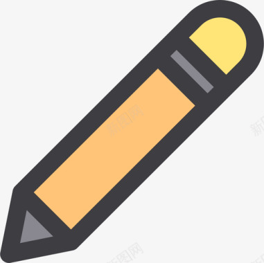 铅笔基本6线性颜色图标图标