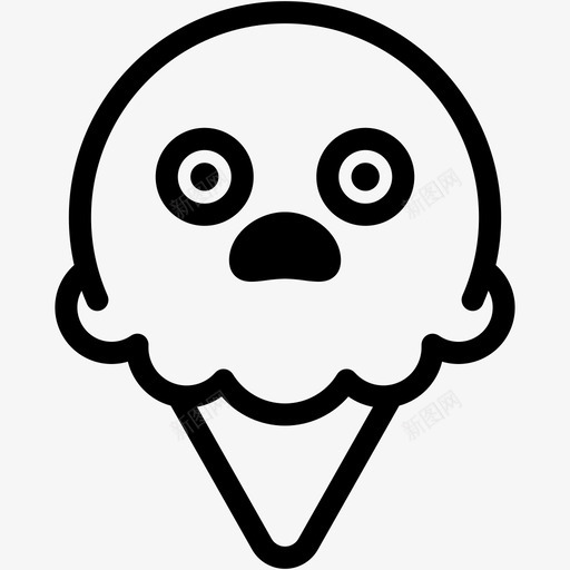 震惊表情情绪图标svg_新图网 https://ixintu.com 冰淇淋卷3表情线 冰激凌 情绪 感觉 表情 震惊