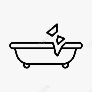 破浴缸电器家用电器图标图标