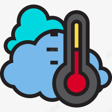 温度计天气146线性颜色图标图标