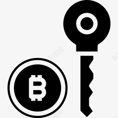 密钥加密货币和比特币2填充图标图标