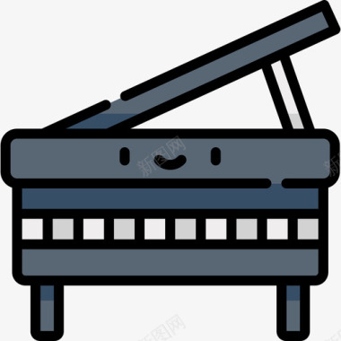 钢琴乐器16线性颜色图标图标
