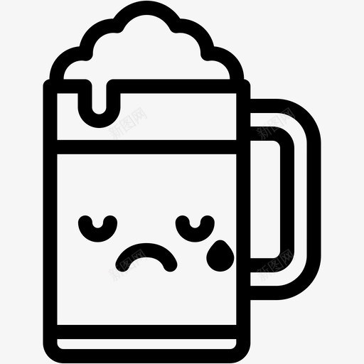哭啤酒饮料图标svg_新图网 https://ixintu.com 哭 啤酒 啤酒表情线 情绪 表情符号 饮料