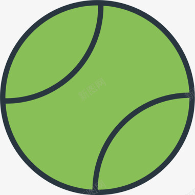 网球运动2线性颜色图标图标