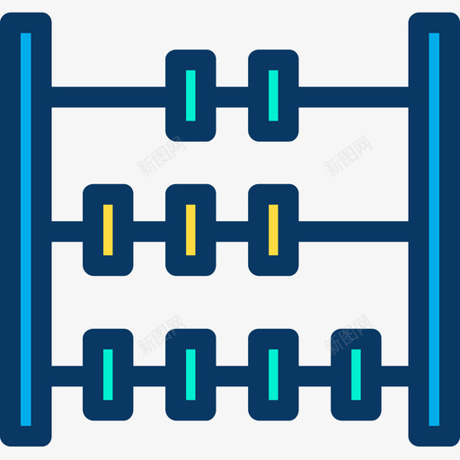 算盘教育和学校4线颜色图标svg_新图网 https://ixintu.com 教育和学校4 算盘 线颜色