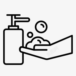 医疗无菌盘洗手洗手液肥皂分配器图标高清图片