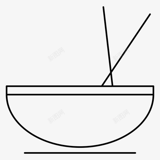 餐煮碗图标svg_新图网 https://ixintu.com 中餐 午餐 煮 碗 筷子 餐 餐厅轮廓图标