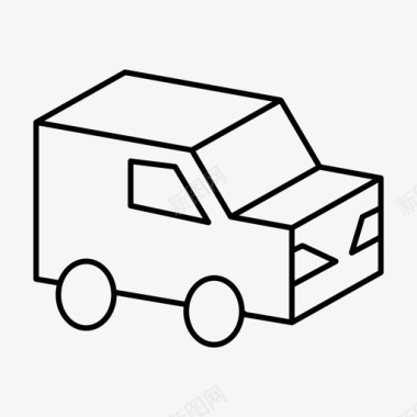 玩具车运输工具车辆线薄图标图标
