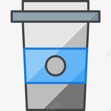 咖啡杯创业2线颜色图标图标