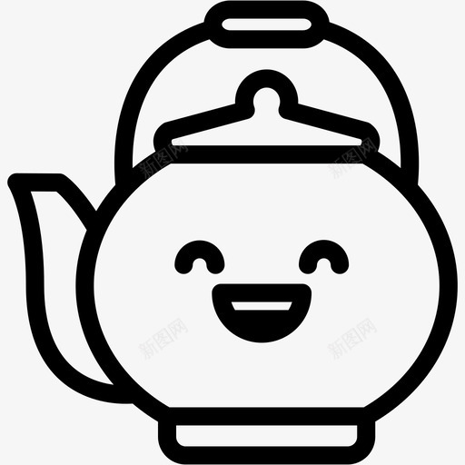 笑咖啡壶饮料图标svg_新图网 https://ixintu.com 咖啡壶 情感 笑 茶壶 茶壶表情线 表情 饮料