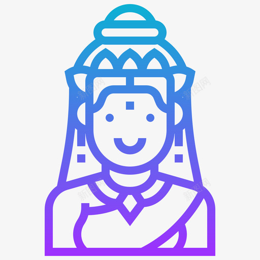 女神印度教的神梯度图标svg_新图网 https://ixintu.com 印度教的神 女神 梯度