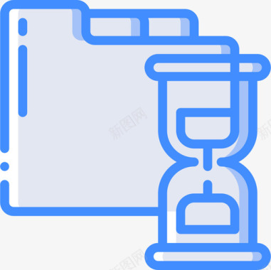 文件夹时间管理32蓝色图标图标