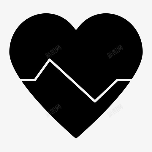 脉搏心脏心率图标svg_新图网 https://ixintu.com 基本的ui字形图标 心率 心脏 心跳 爱 脉搏