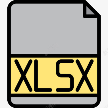 Xlsx文件扩展名3线性颜色图标图标